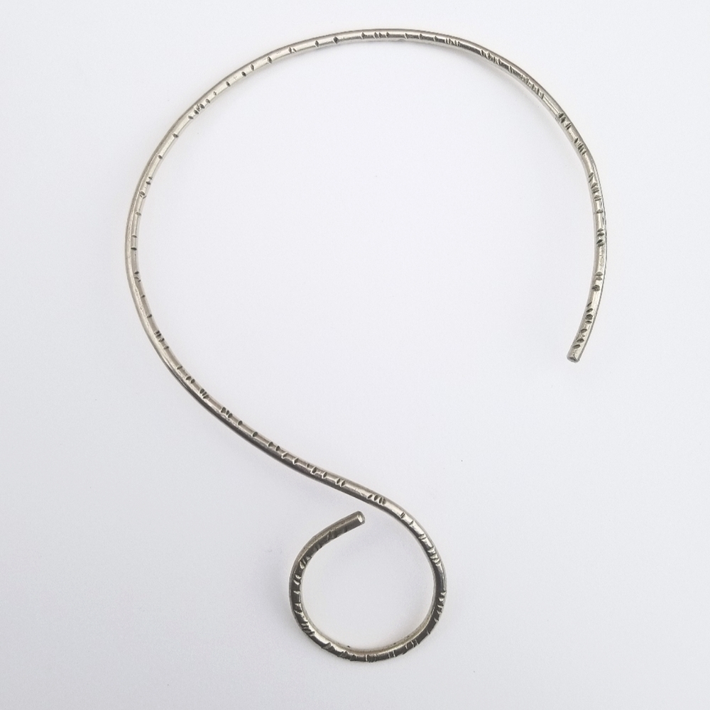 1990s Artist Made 925 Silver Necklace